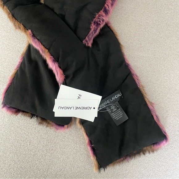 Andrienne Landau Dark Multi-Color Faux Fur Scarf - Picture 7 of 8